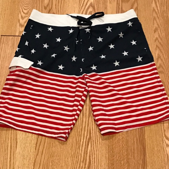 under armour american flag swim trunks